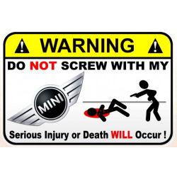 WARNING ! MINI AUSTIN  Sticker