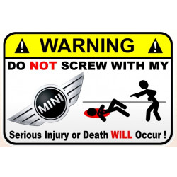 WARNING ! MERCEDES BENZ   Sticker UV  75mm 