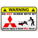 WARNING ! MINI AUSTIN  Sticker UV  75mm 