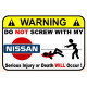 WARNING ! MITSUBISHI Sticker UV  75mm 