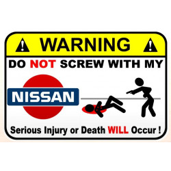 WARNING ! MITSUBISHI  Sticker UV  75mm 