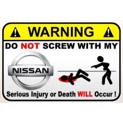 WARNING ! NISSAN  Sticker 