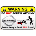 WARNING ! NISSAN  Sticker 