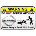 WARNING ! NISSAN  Sticker