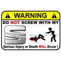 WARNING ! SEAT  Sticker  