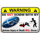 WARNING ! SEAT  Sticker UV  75mm 