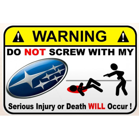 WARNING ! SEAT  Sticker UV  75mm 