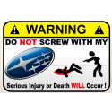 WARNING ! SUBARU  Sticker  