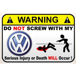 AUTO " V " WARNING   Sticker vinyle laminé