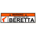 WARNING ! BERETTA  Laminated decal