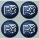  FORD RS  x 4 UV Stickers HUBS WHEEL CENTER 
