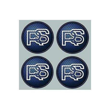  FORD RS  x 4 UV Stickers HUBS WHEEL CENTER 