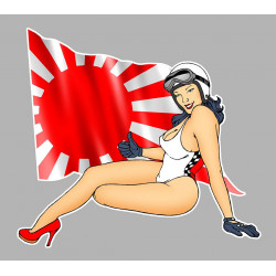 JAPAN  Pin up gauche Sticker vinyle laminé