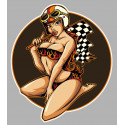 Pin Up  Racing  Sticker gauche vinyle laminé