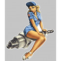 Pin Up  Racing  Sticker droite vinyle laminé