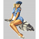 Pin Up  Racing  Sticker UV 75mm