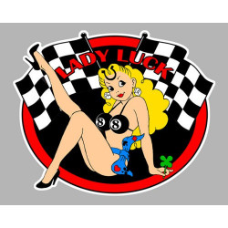 LADY LUCK  Pin up Sticker vinyle laminé