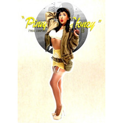 Pin Up  ARMY " Honey "  Sticker Vinyle laminé 120mm x 83mm