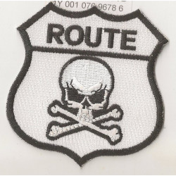  Embroidered badge ROUTE SKULL 75mm x  75mm