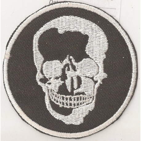  Embroidered badge ROUTE SKULL 75mm x  75mm