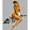 Pin Up  Racing  Sticker droit vinyle laminé