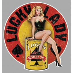 Pin Up " LUCKY LADY "laminated decal