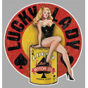 Pin Up " LUCKY LADY "laminated decal