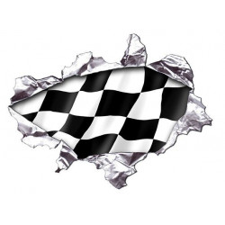 CHEQUERED Right  laminated decal