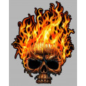 SKULL FLAMME Sticker droit