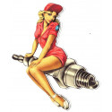 Pin Up  Racing  Sticker gauche vinyle laminé