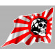  JAPAN SKULL FLAG Sticker 