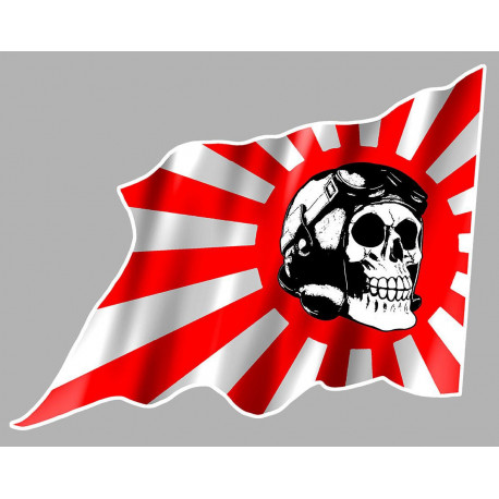  JAPAN SKULL FLAG Sticker 