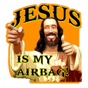 JESUS IS MY AIRBAG Sticker vinyle laminé