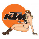 KTM  Pin Up Sticker gauche vinyle laminé