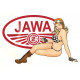 JAWA CZ  Pin Up Sticker gauche