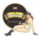 THE VINCENT  Pin Up gauche Sticker  vinyle laminé