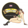 THE VINCENT  left Pin Up laminated vinyl decal