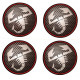  ABARTH  x 4 UV Stickers HUBS WHEEL CENTER