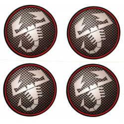  ABARTH  x 4 UV Stickers HUBS WHEEL CENTER