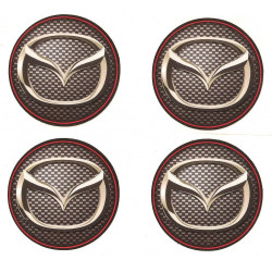  MAZDA  x 4 UV Stickers HUBS WHEEL CENTER 