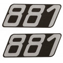 Mobylette sticker " 881 " paire vinyle laminé