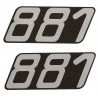Mobylette sticker " 881 " pair laminated decal