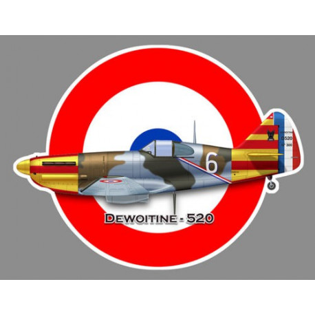 DEWOITINE 520 WW2 VICHY     Sticker UV   