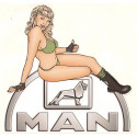 MAN TRUCK PIN UP droite Sticker vinyle laminé