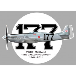 P-51D- MUSTANG "the Galloping Ghost" Sticker