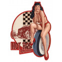 Pin Up HOT ROD  Laminated decal