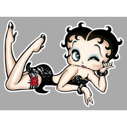 BETTY PAGE Pin up Sticker droite vinyle laminé