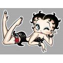 BETTY PAGE Pin up Sticker droite vinyle laminé