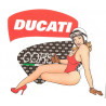DUCATI CORSE left Pin Up Laminated decal