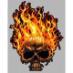 SKULL FLAMME Sticker gauche 